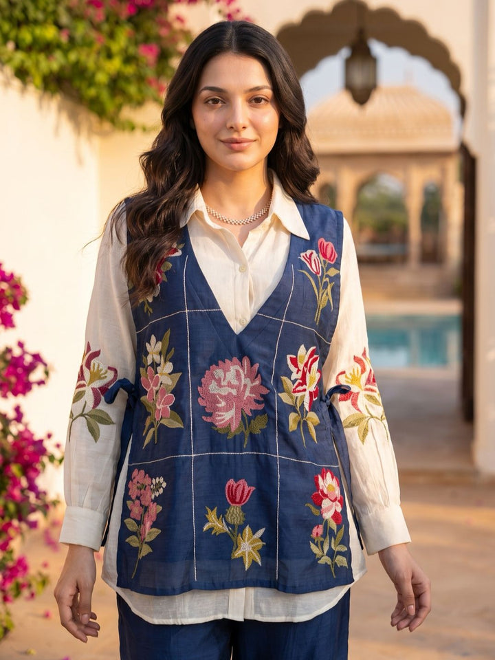 Opela Yale Bib Style Embroidery Cotton Co-Ord Set
