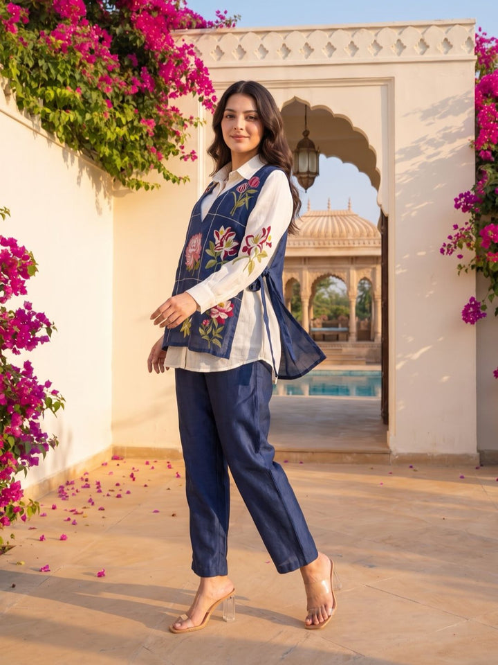 Opela Yale Bib Style Embroidery Cotton Co-Ord Set
