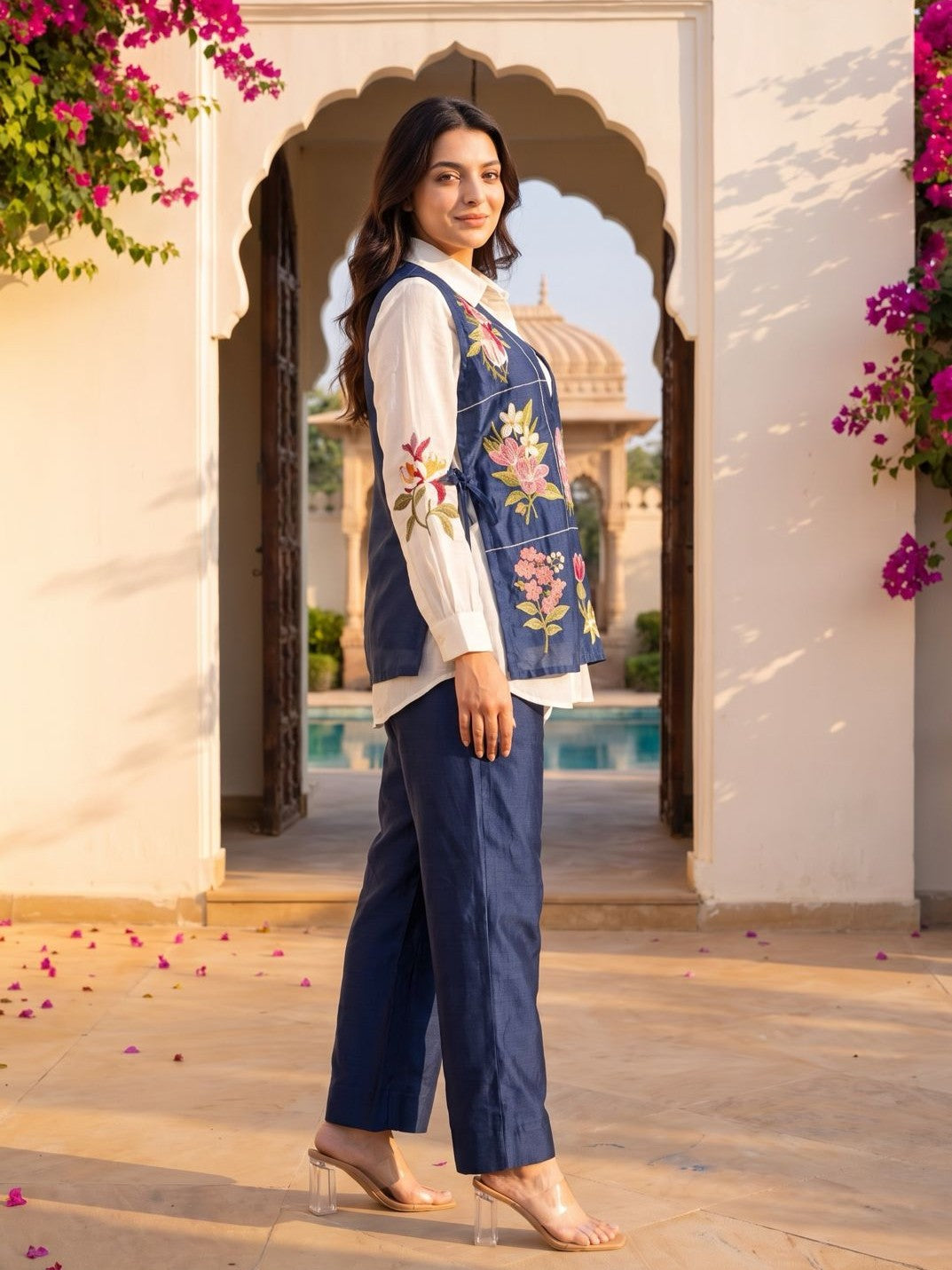 Opela Yale Bib Style Embroidery Cotton Co-Ord Set