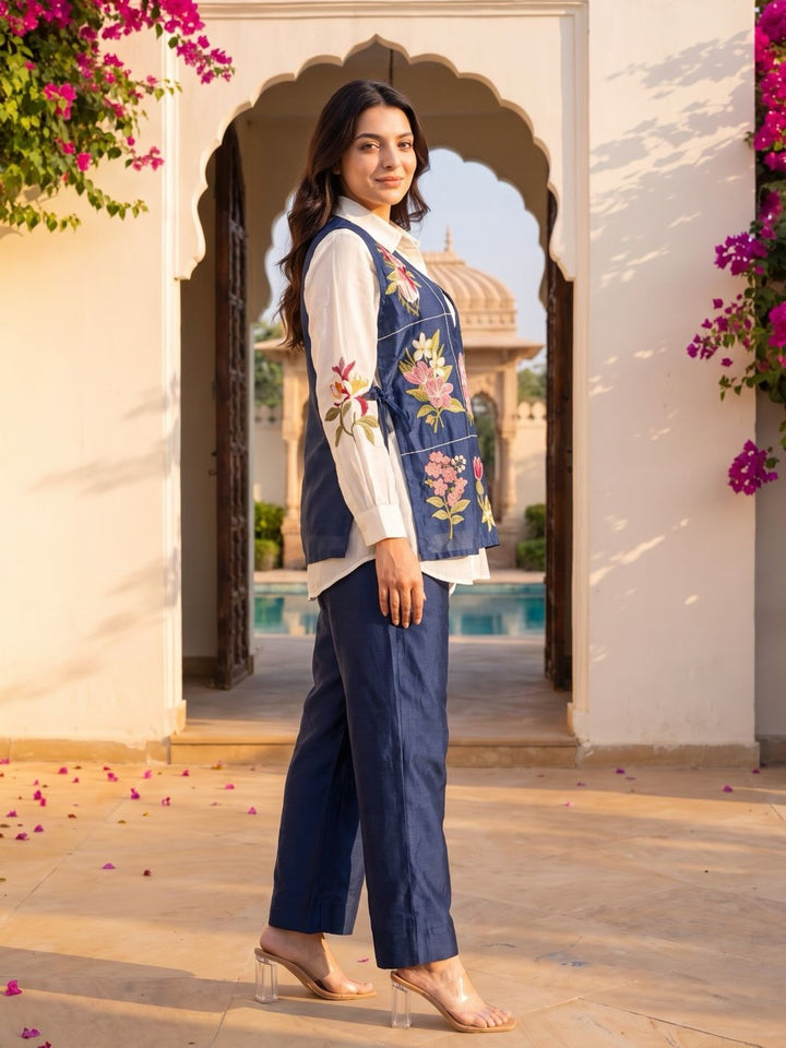Opela Yale Bib Style Embroidery Cotton Co-Ord Set