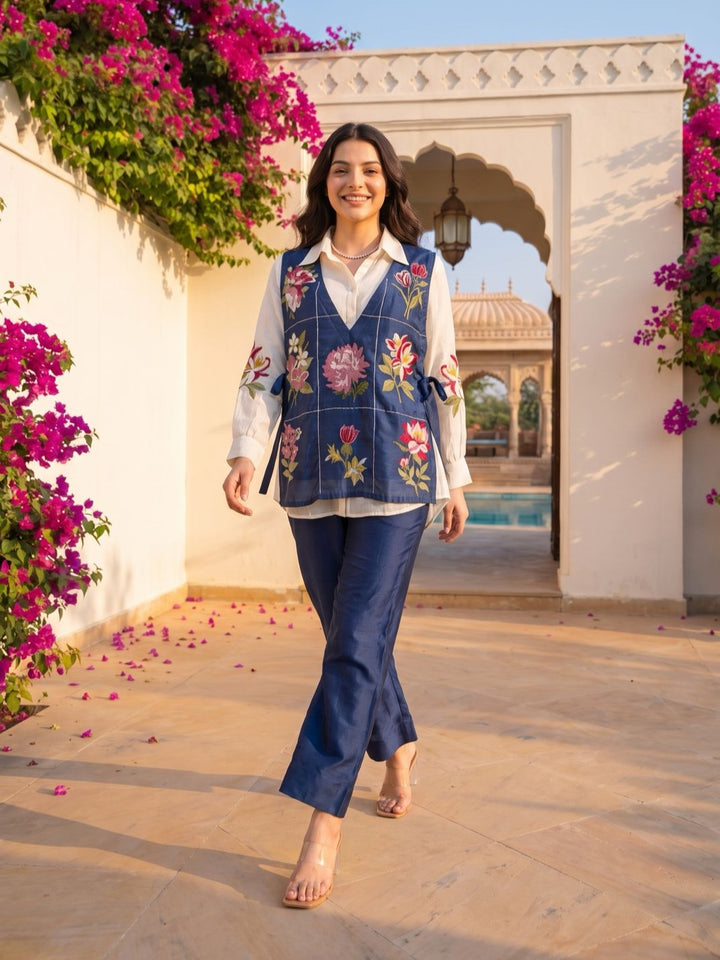 Opela Yale Bib Style Embroidery Cotton Co-Ord Set