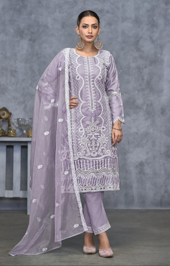 Mayuri Lavender Heavy Full Work Suit Set