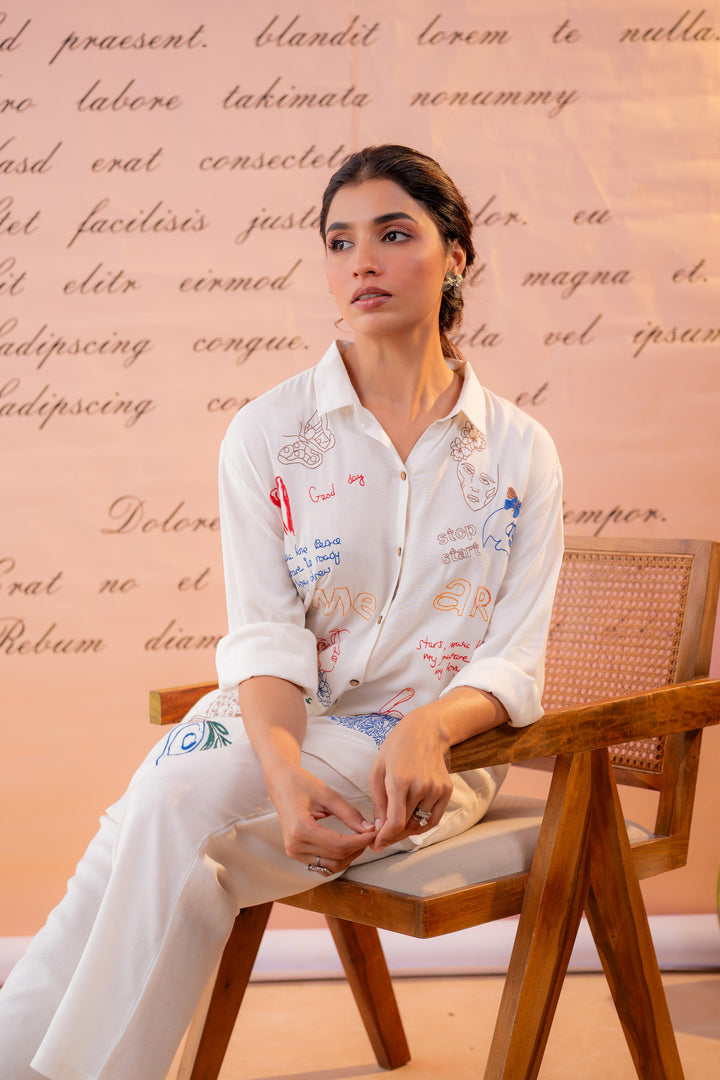 Param Angel embroidery cotton co-ord set