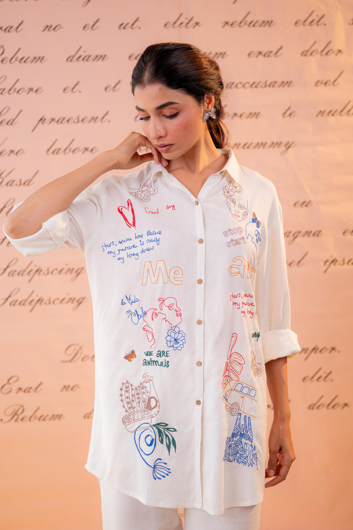 Param Angel embroidery cotton co-ord set