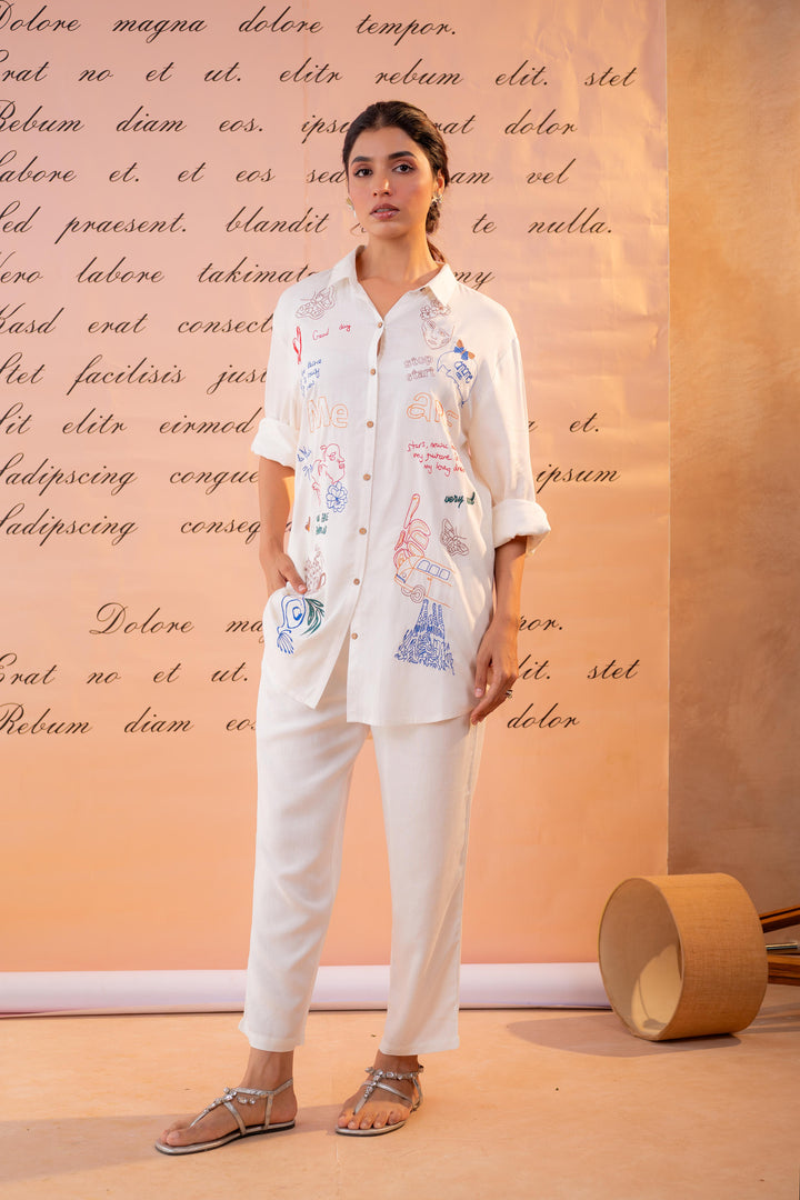 Param Angel embroidery cotton co-ord set