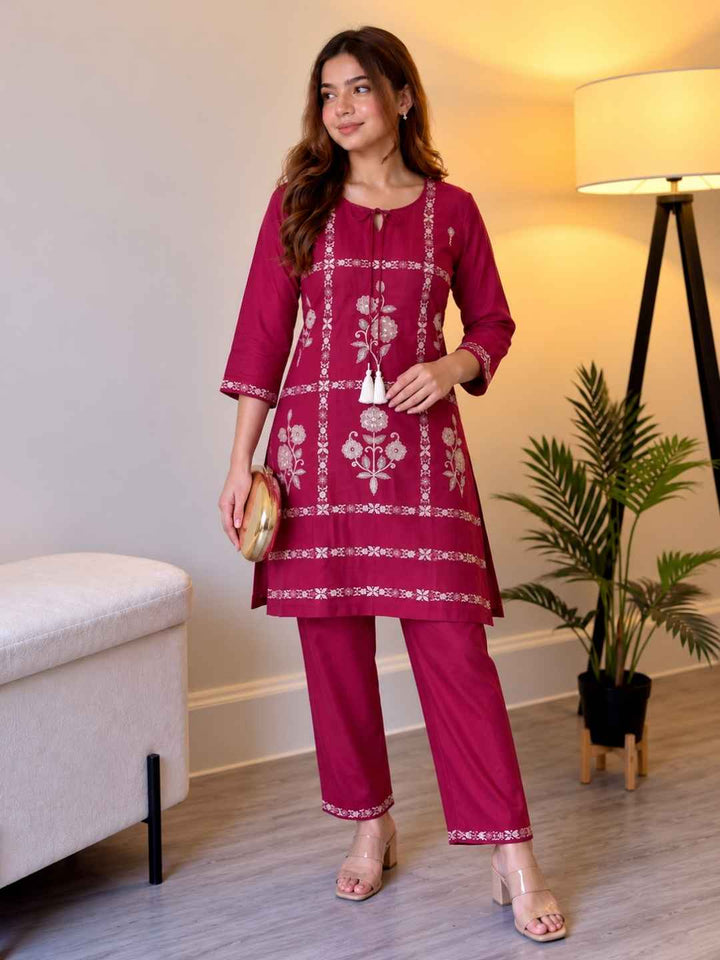 Parikrama flamingo embroidery co-ord set