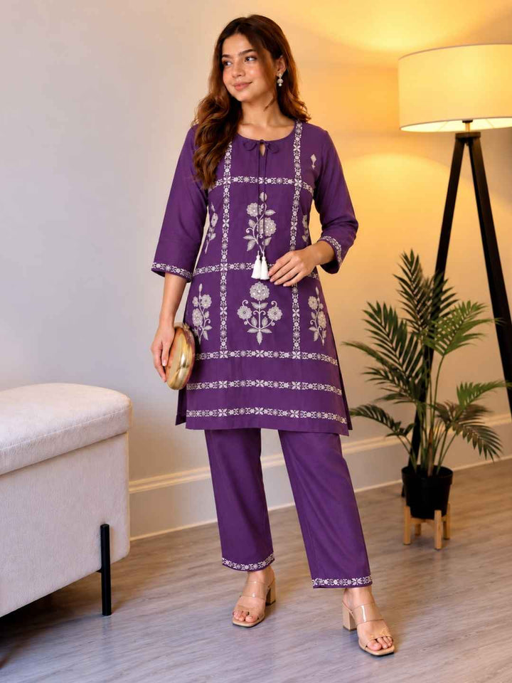 Parikrama Orchid embroidery co-ord set