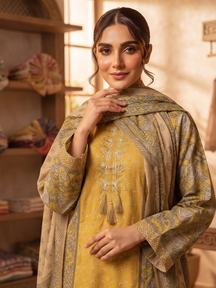 Parul Canary Cotton Farshi Suit Set