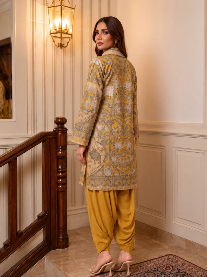 Parul Canary Cotton Farshi Suit Set