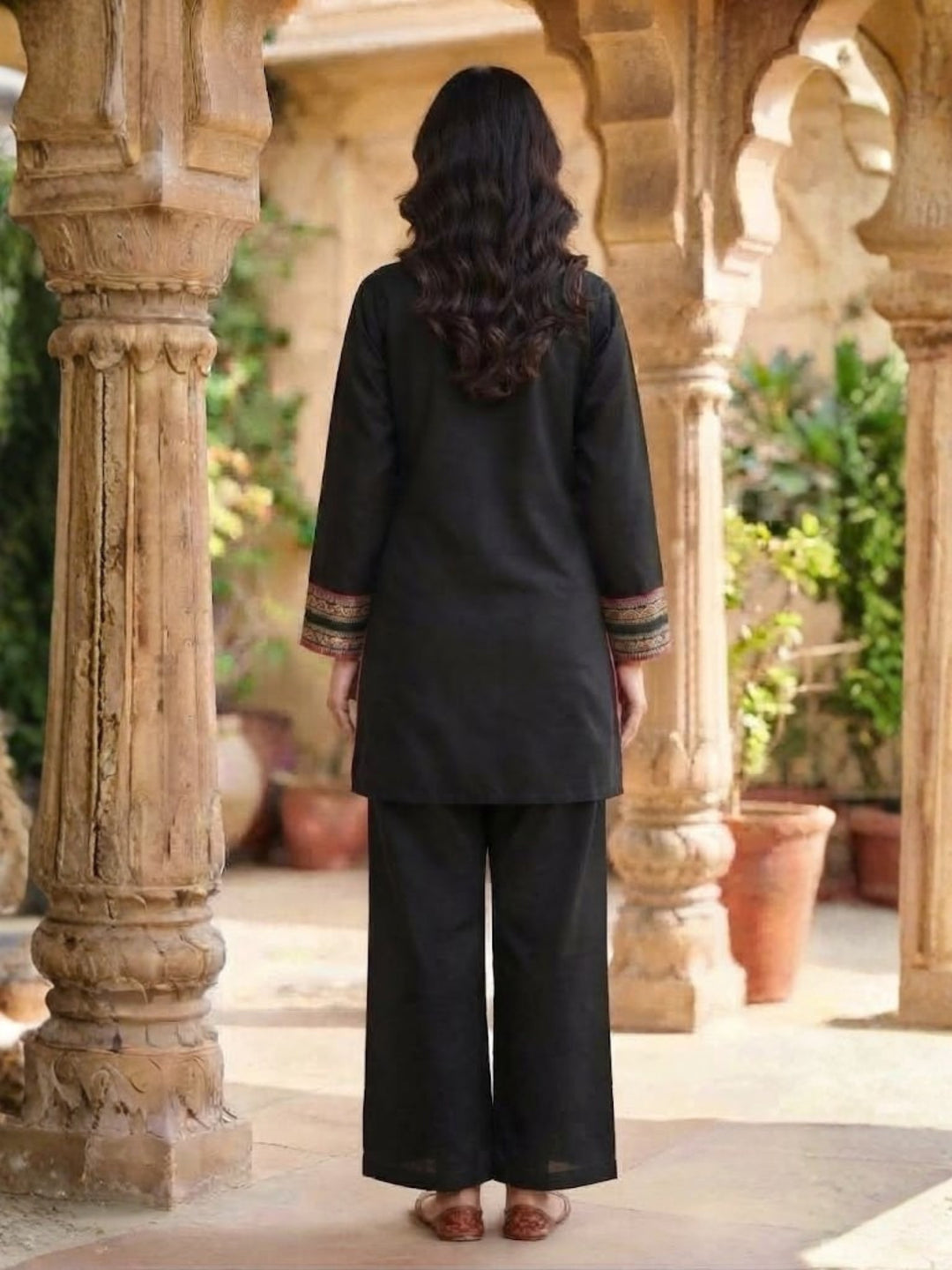 Parul Raven Applique Cotton Farshi Kurta Pant
