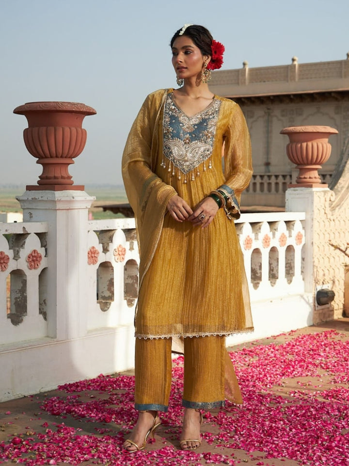 Pavni Canary Full Work Festive Suit Set