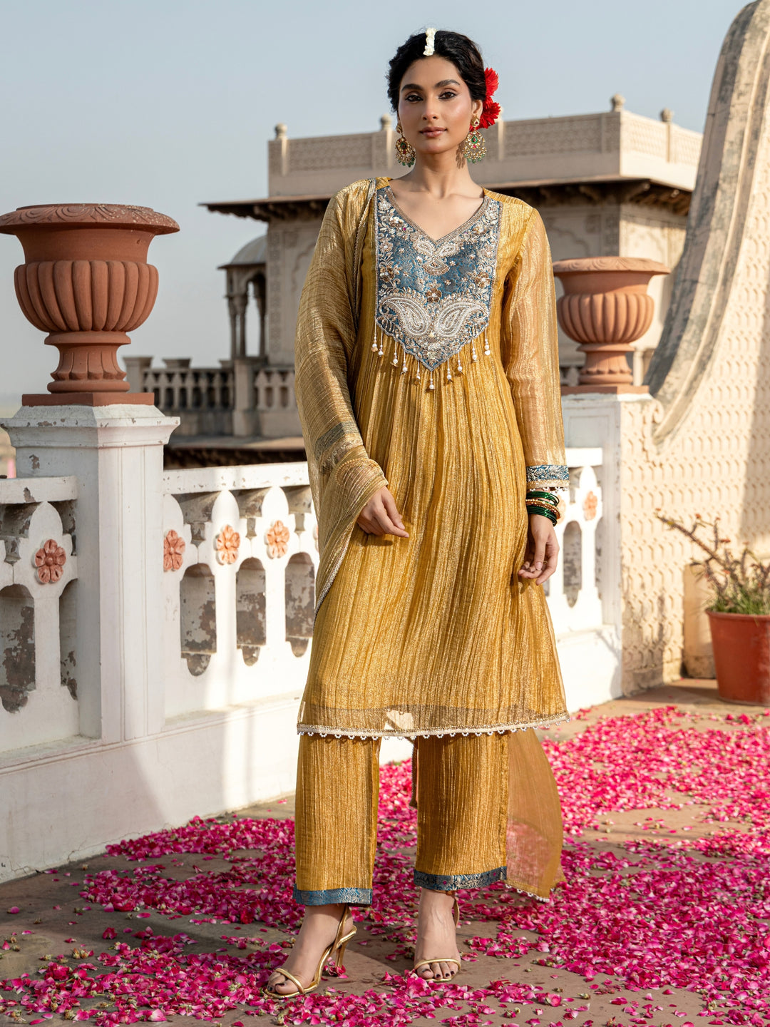 Pavni Canary Full Work Festive Suit Set