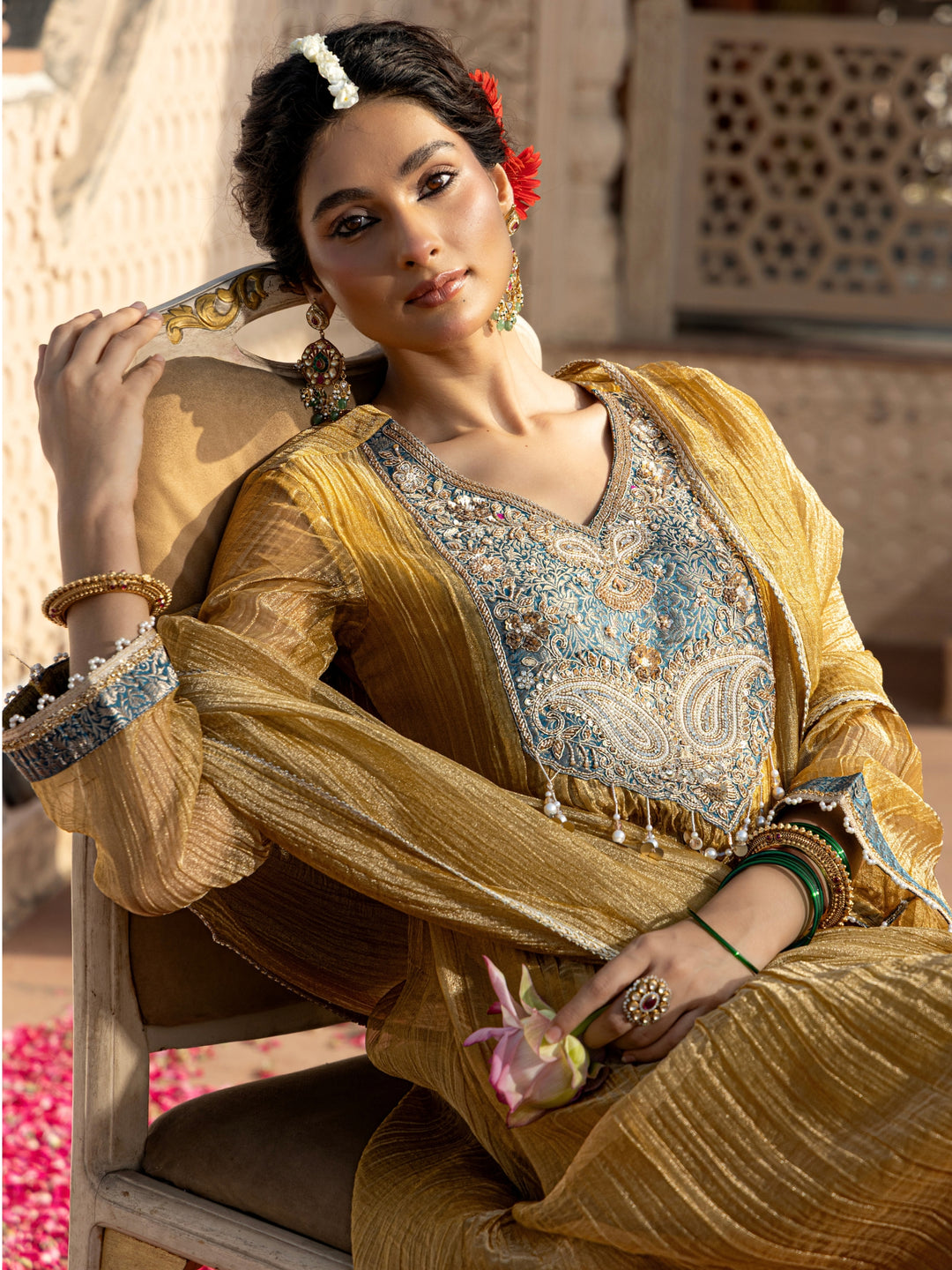 Pavni Canary Full Work Festive Suit Set