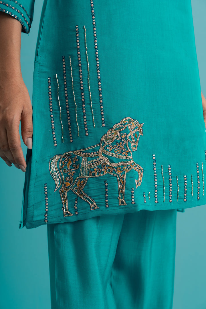 Parikrama Peacock Handwork Co-ord Set