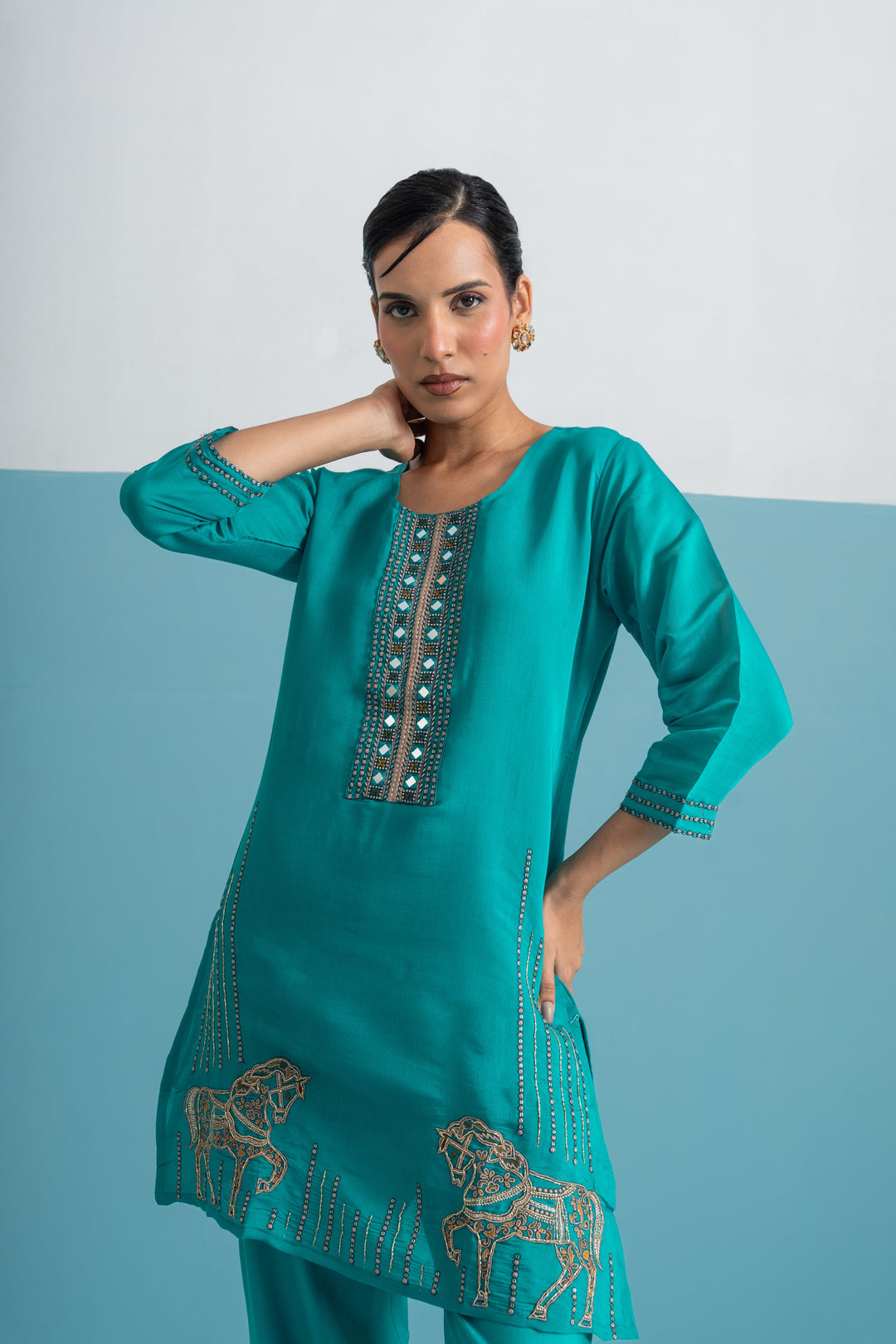 Parikrama Peacock Handwork Co-ord Set