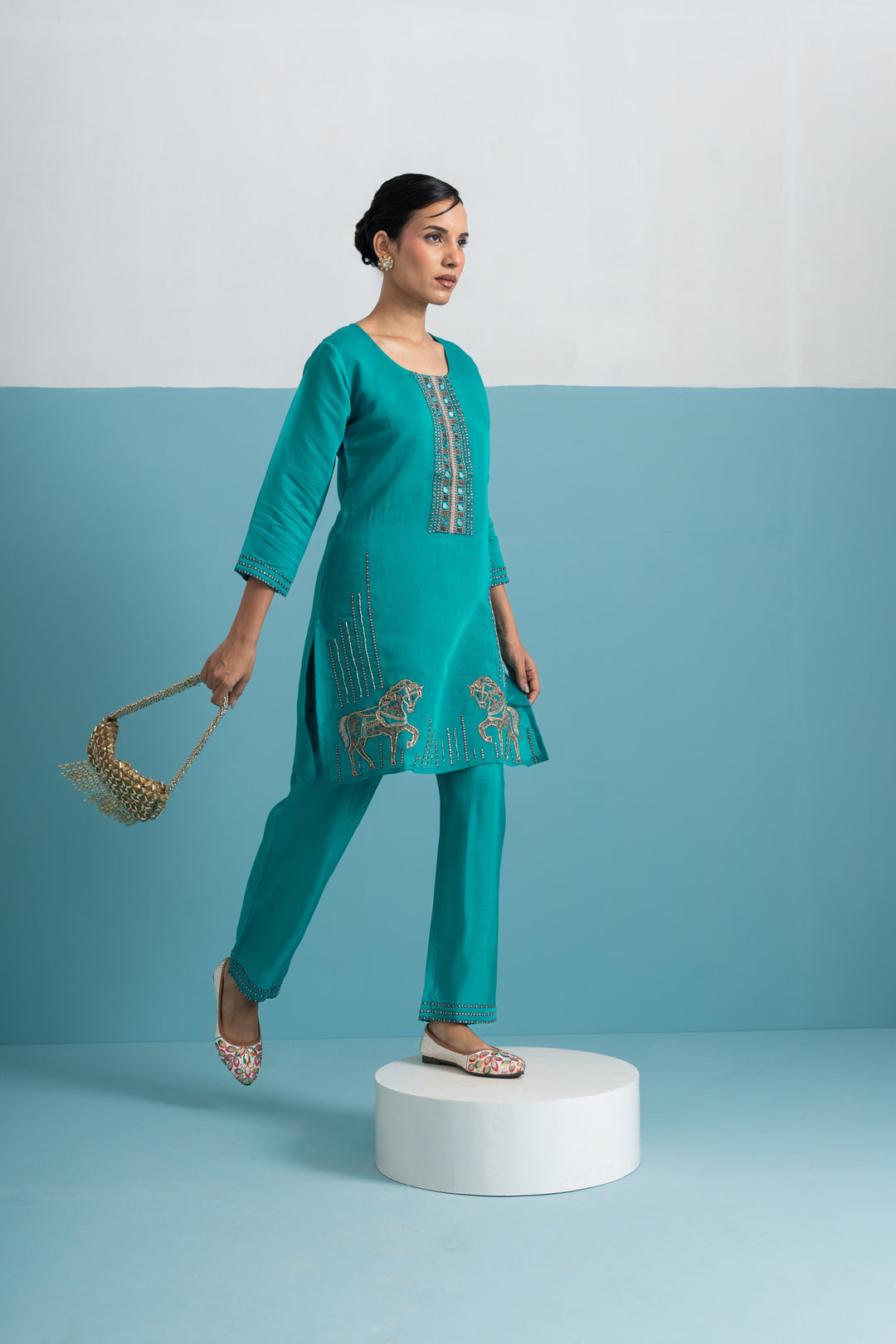 Parikrama Peacock Handwork Co-ord Set