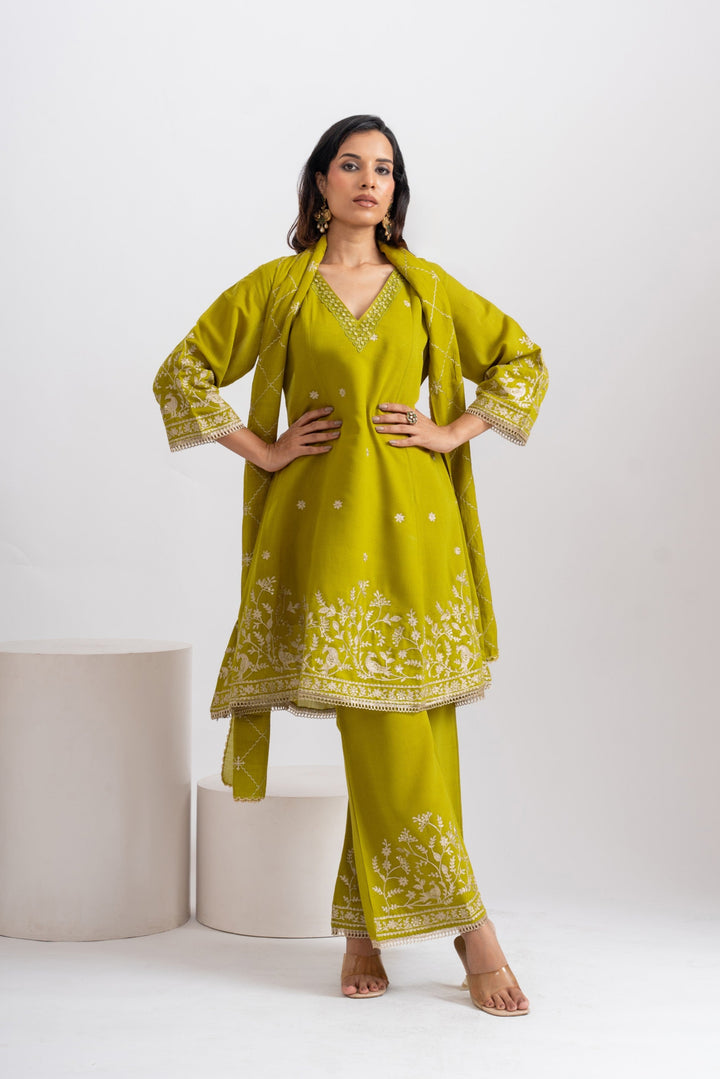 Parikrama Fern Embroidery Suit Set