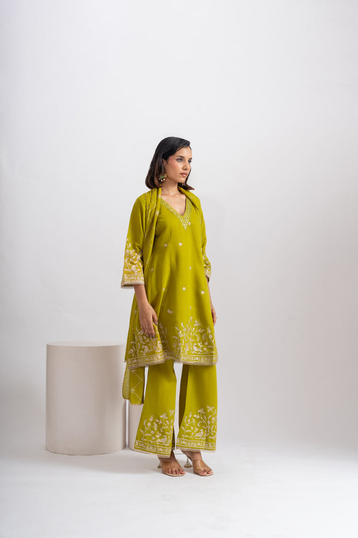 Parikrama Fern Embroidery Suit Set