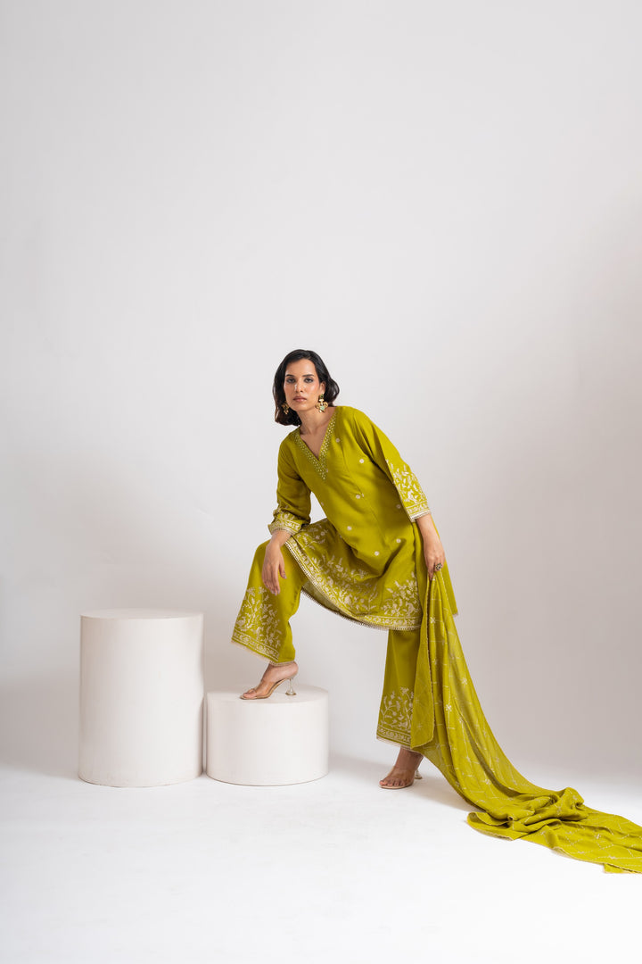 Parikrama Fern Embroidery Suit Set