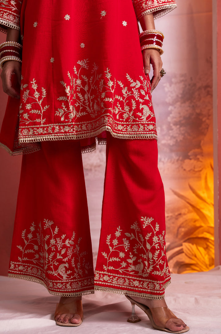 Parikrama Scarlet Embroidery Suit Set