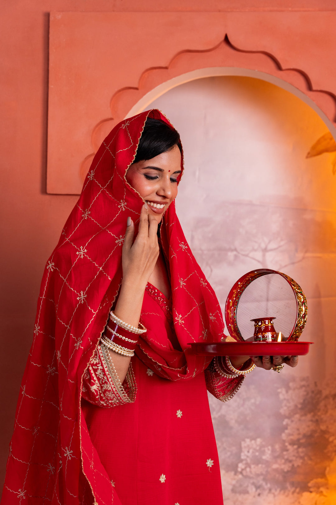 Parikrama Scarlet Embroidery Suit Set