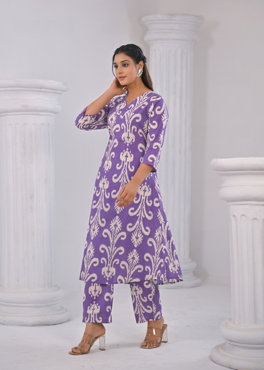ITI ORCHID COTTON KURTA PANT SET
