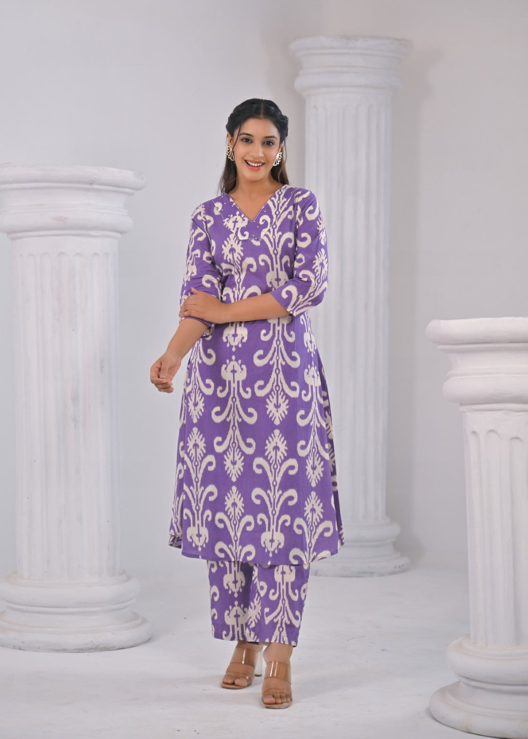 ITI ORCHID COTTON KURTA PANT SET
