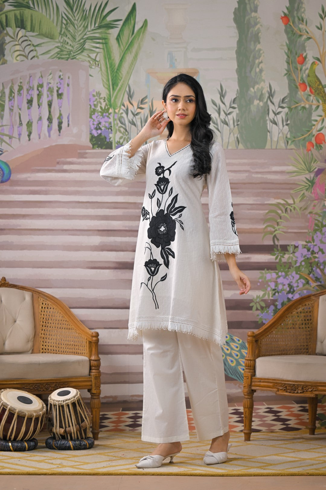 Bali Pearl Applique cotton Co-ord set