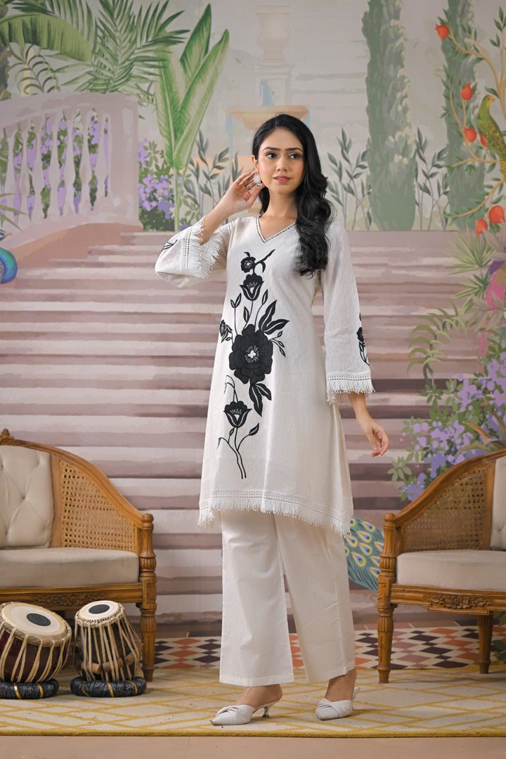Bali Pearl Applique cotton Co-ord set