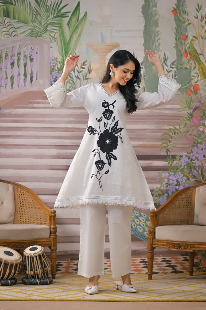 Bali Pearl Applique cotton Co-ord set