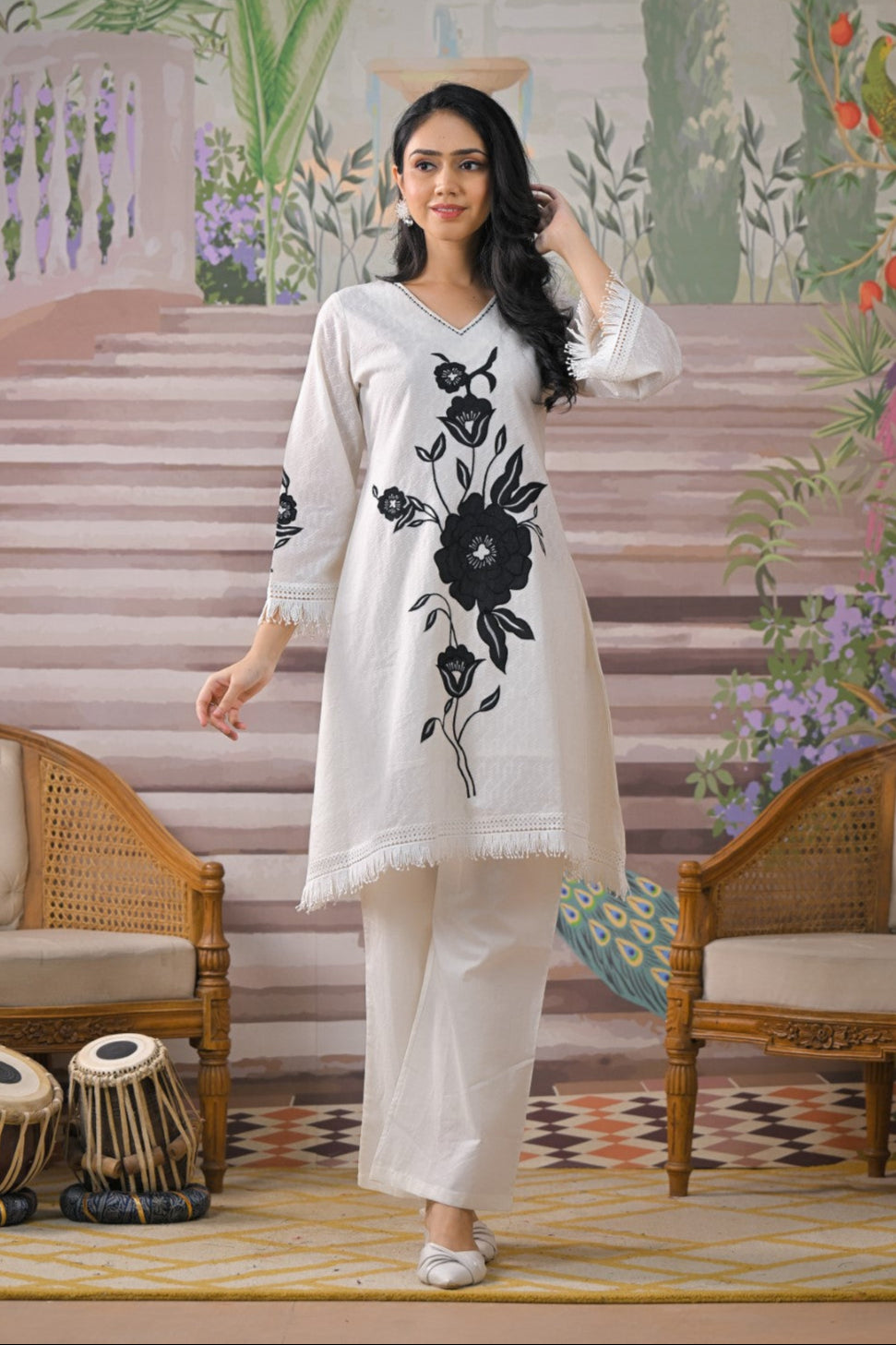 Bali Pearl Applique cotton Co-ord set