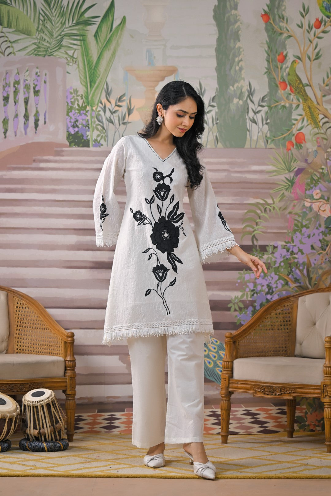 Bali Pearl Applique cotton Co-ord set