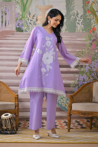 Bali lilac applique cotton co-ord set