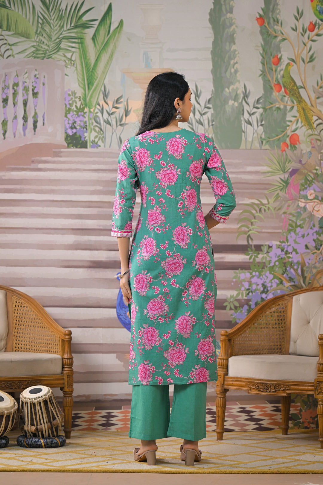 ITI shamrock COTTON KURTA PANT SET