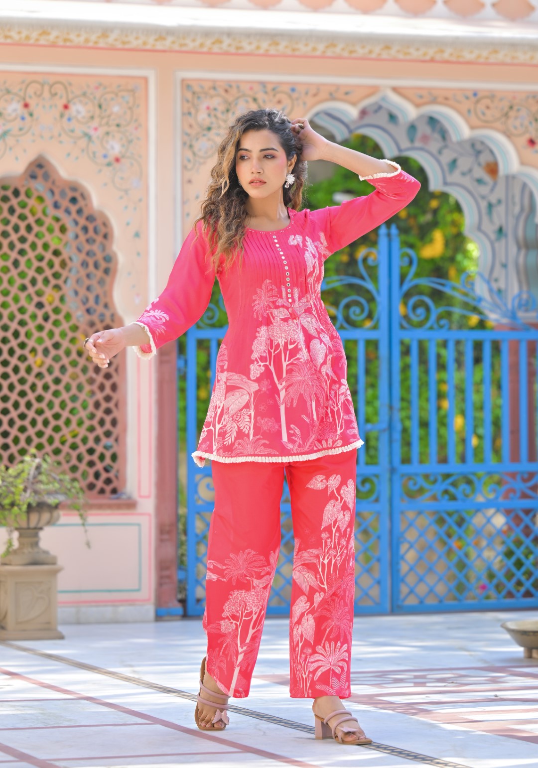Iti Punch Printed Cotton Co-ord Set