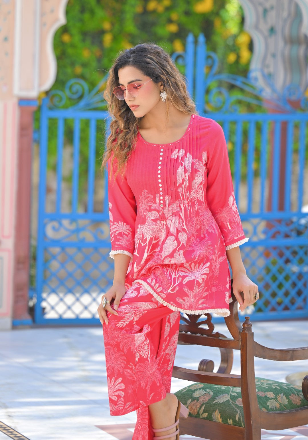 Iti Punch Printed Cotton Co-ord Set