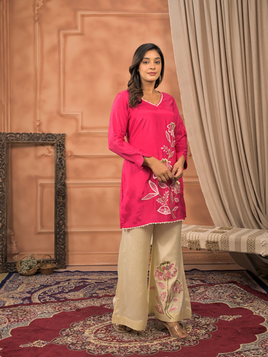 Kara Rouge embroidery premium co-ord set