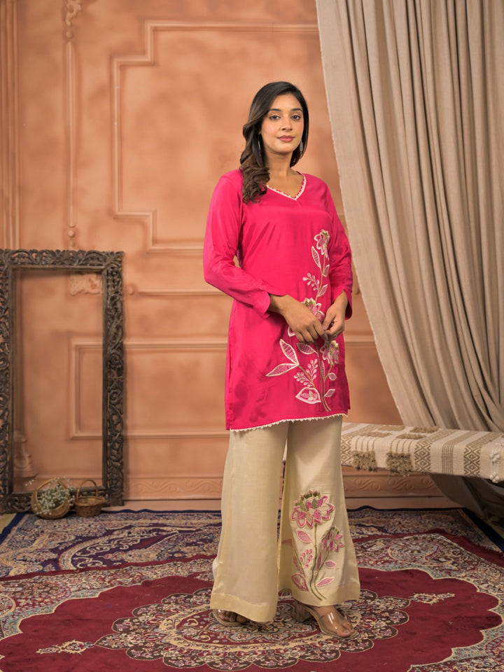 Kara Rouge embroidery premium co-ord set