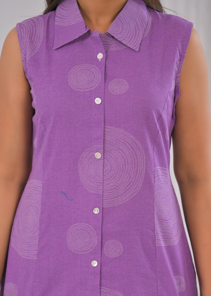 ITI LAVENDER COTTON KURTA PANT SET