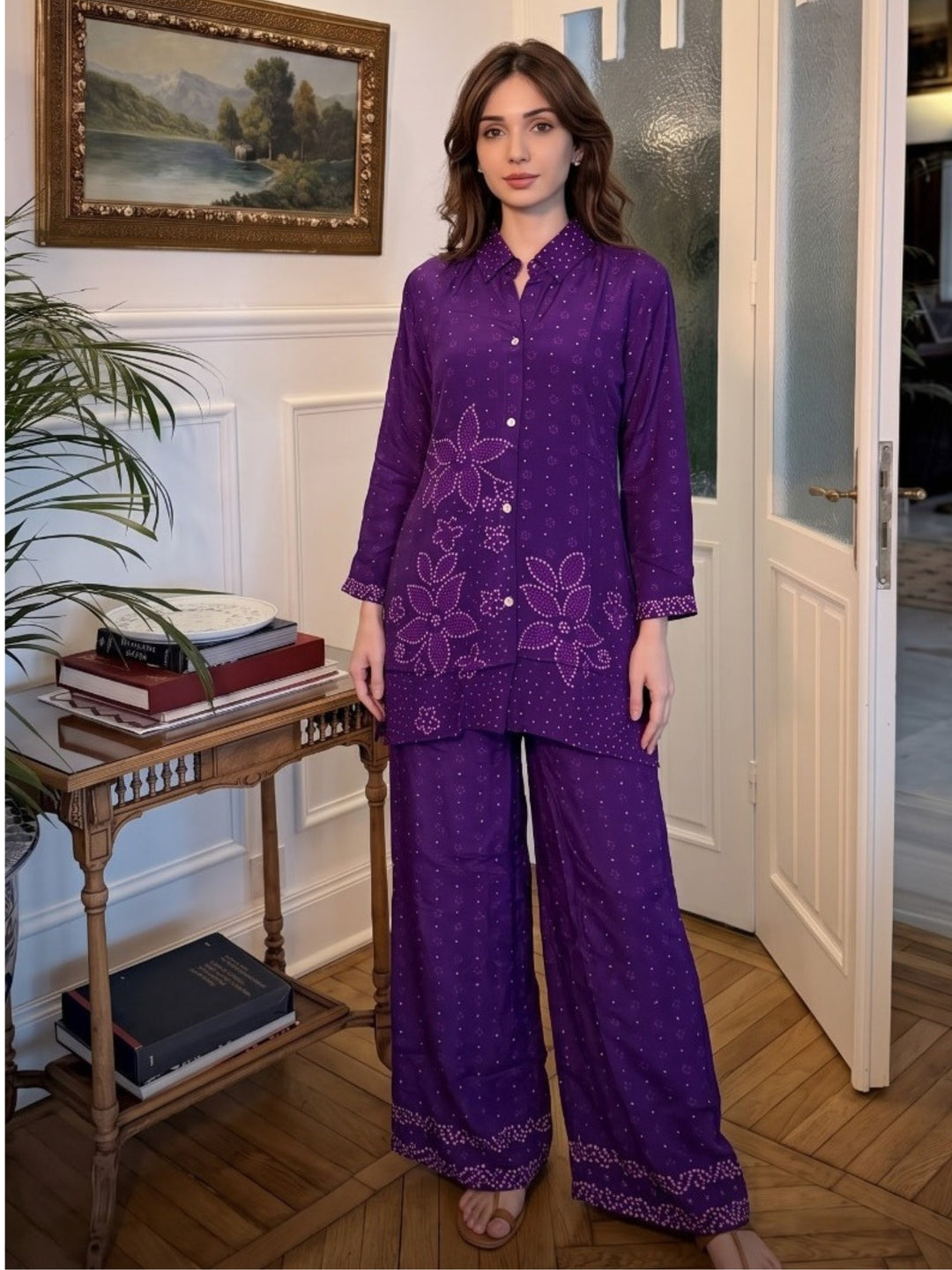 Poppi Amethyst Printed Premium Co-Ord Set