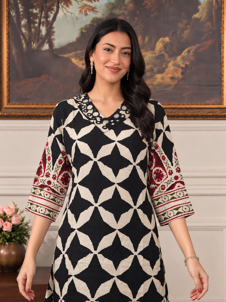 Poppi ebony mirror work co-ord set