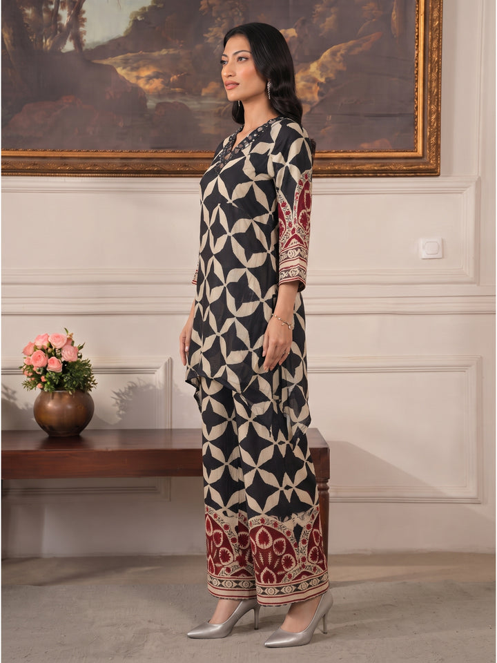 Poppi ebony mirror work co-ord set
