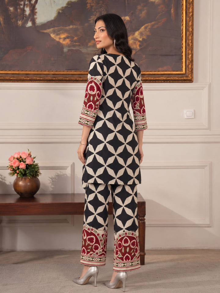 Poppi ebony mirror work co-ord set
