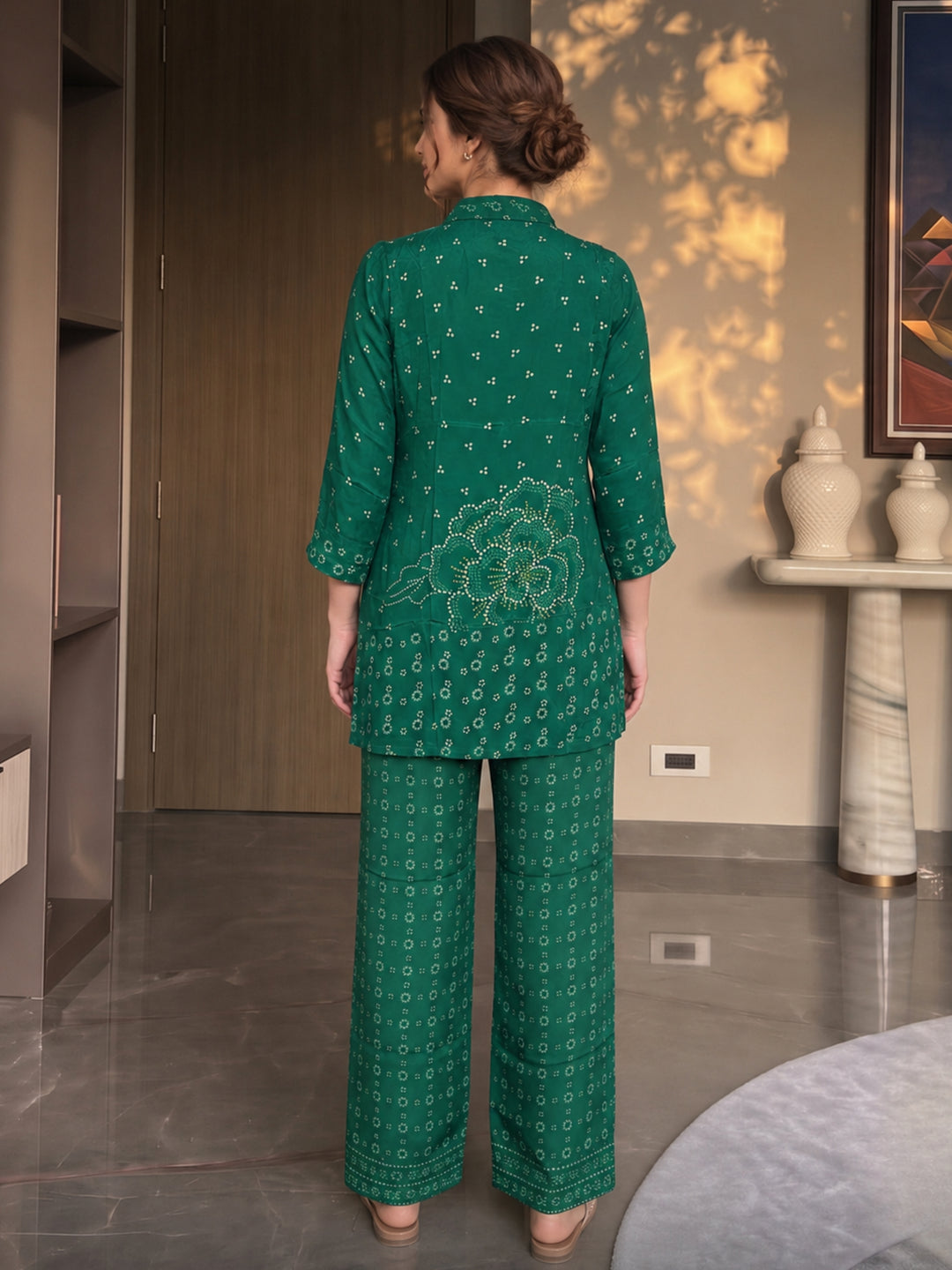Poppi Jade Printed Premium Co-Ord Set