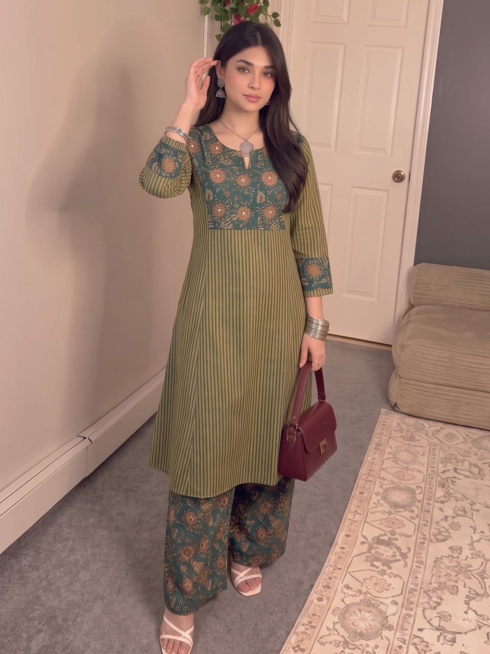 Poppi Sunrise Printed Kurta Pant Set