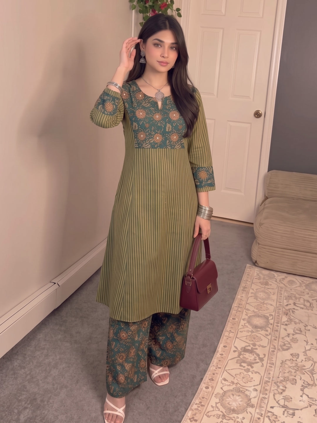 Poppi Sunrise Printed Kurta Pant Set