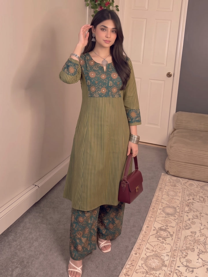 Poppi Sunrise Printed Kurta Pant Set