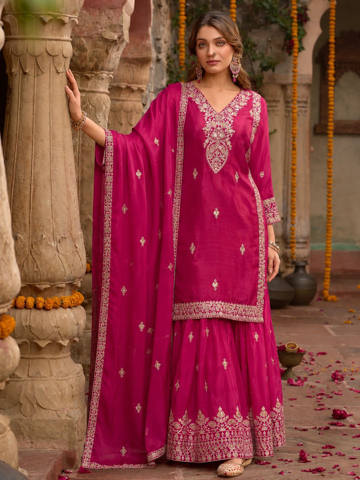 Preity Carmine Full Work Suit Set