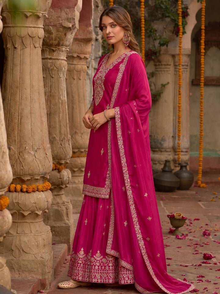 Preity Carmine Full Work Suit Set