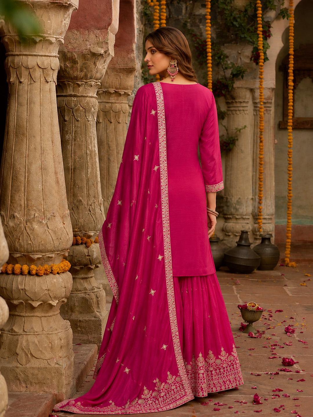 Preity Carmine Full Work Suit Set